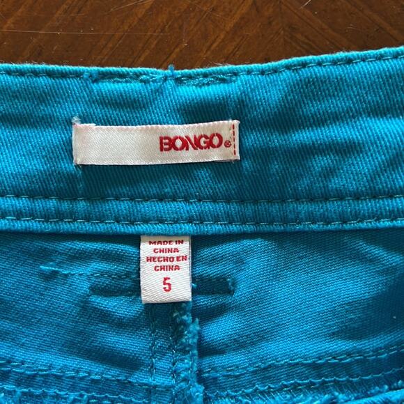 Bongo Size 5 Peacock Blue Sequin Embellished Shorts NWT Juniors Size 5 Cuffs - Picture 4 of 9